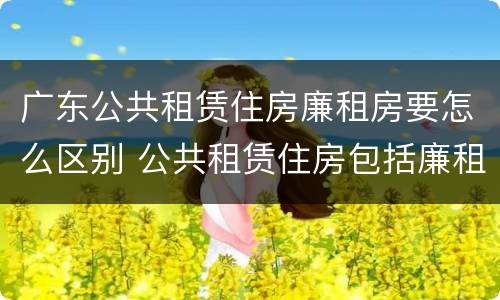 广东公共租赁住房廉租房要怎么区别 公共租赁住房包括廉租房吗