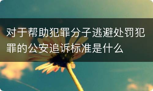 对于帮助犯罪分子逃避处罚犯罪的公安追诉标准是什么