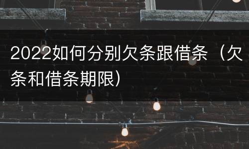 2022如何分别欠条跟借条（欠条和借条期限）