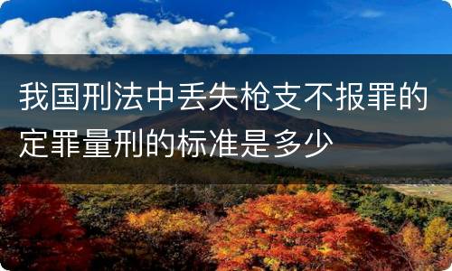 我国刑法中丢失枪支不报罪的定罪量刑的标准是多少
