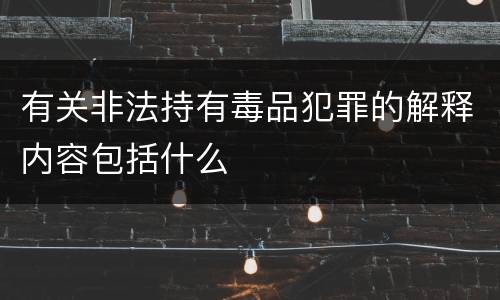 有关非法持有毒品犯罪的解释内容包括什么