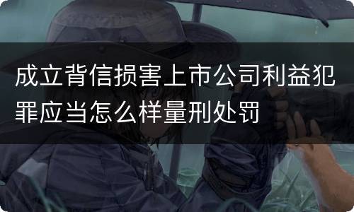 成立背信损害上市公司利益犯罪应当怎么样量刑处罚
