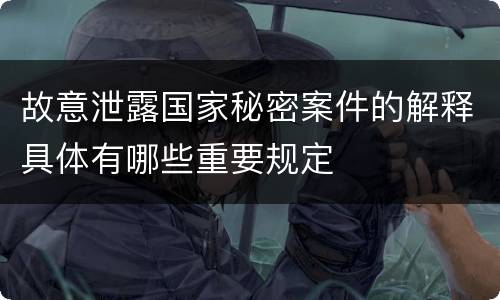 故意泄露国家秘密案件的解释具体有哪些重要规定