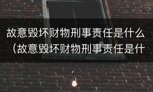 故意毁坏财物刑事责任是什么（故意毁坏财物刑事责任是什么案件）