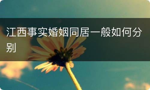 江西事实婚姻同居一般如何分别