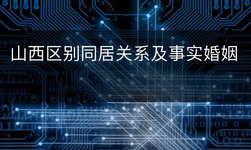 山西区别同居关系及事实婚姻