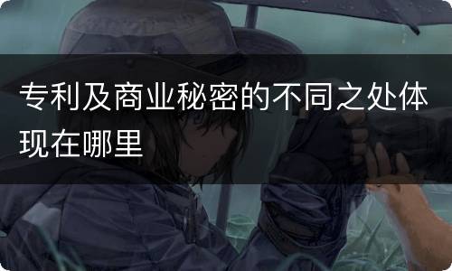 专利及商业秘密的不同之处体现在哪里