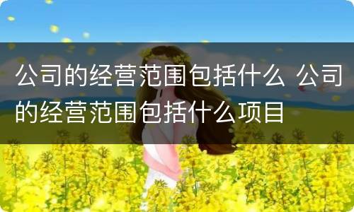 公司的经营范围包括什么 公司的经营范围包括什么项目