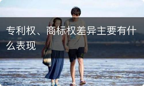 专利权、商标权差异主要有什么表现