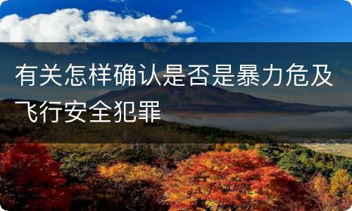 有关怎样确认是否是暴力危及飞行安全犯罪