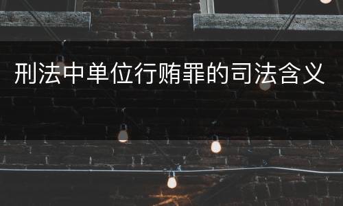 刑法中单位行贿罪的司法含义