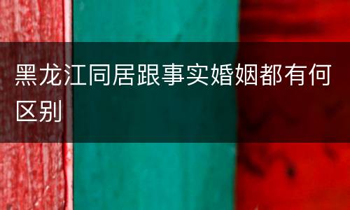 黑龙江同居跟事实婚姻都有何区别