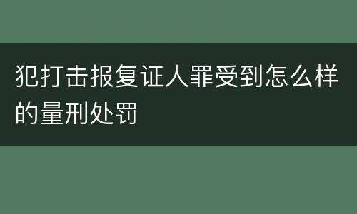 犯打击报复证人罪受到怎么样的量刑处罚