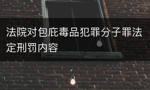 法院对包庇毒品犯罪分子罪法定刑罚内容