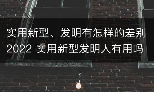 实用新型、发明有怎样的差别2022 实用新型发明人有用吗