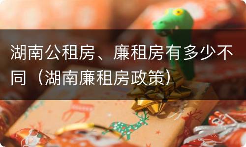 湖南公租房、廉租房有多少不同（湖南廉租房政策）