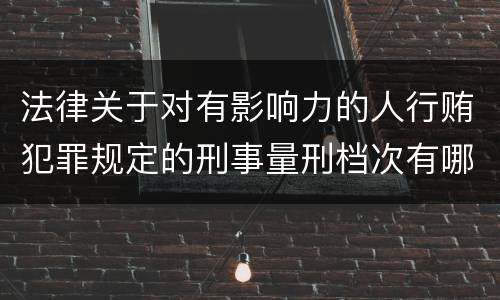法律关于对有影响力的人行贿犯罪规定的刑事量刑档次有哪些
