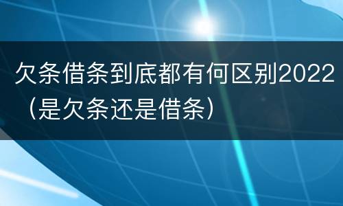 欠条借条到底都有何区别2022（是欠条还是借条）