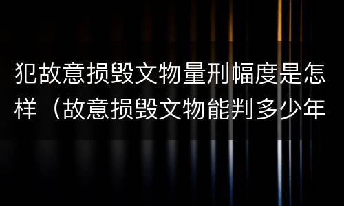 犯故意损毁文物量刑幅度是怎样（故意损毁文物能判多少年）