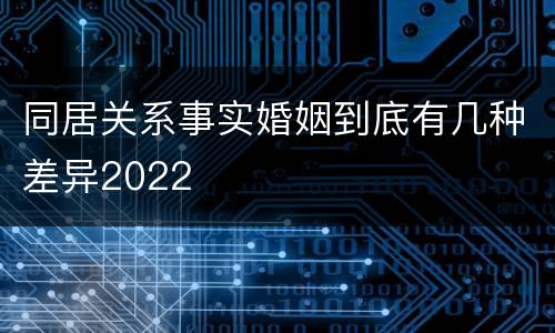 同居关系事实婚姻到底有几种差异2022