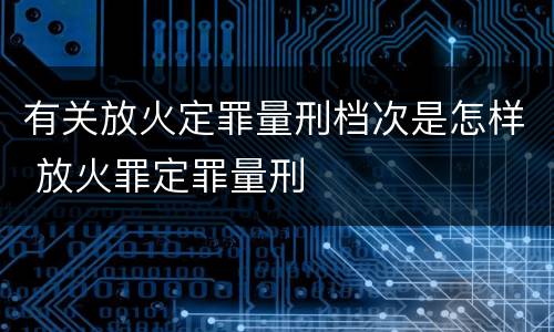 有关放火定罪量刑档次是怎样 放火罪定罪量刑