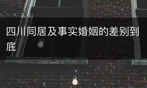 四川同居及事实婚姻的差别到底