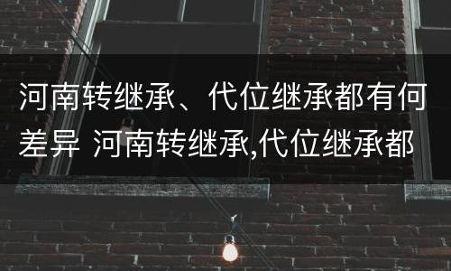 河南转继承、代位继承都有何差异 河南转继承,代位继承都有何差异