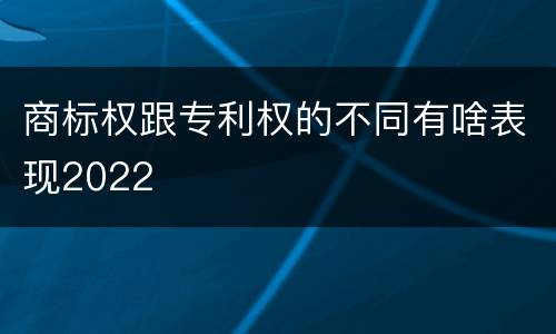 商标权跟专利权的不同有啥表现2022