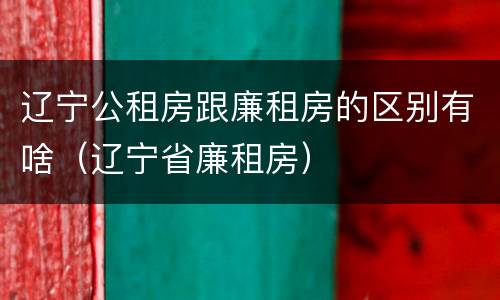 辽宁公租房跟廉租房的区别有啥（辽宁省廉租房）