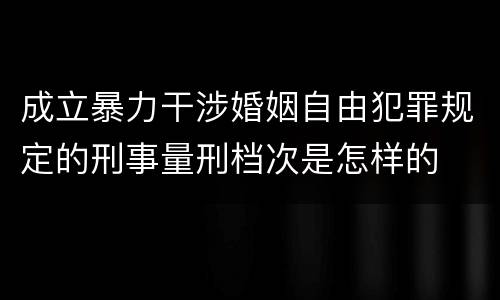 成立暴力干涉婚姻自由犯罪规定的刑事量刑档次是怎样的