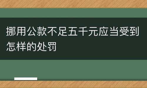 挪用公款不足五千元应当受到怎样的处罚