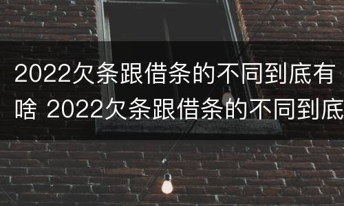 2022欠条跟借条的不同到底有啥 2022欠条跟借条的不同到底有啥不一样