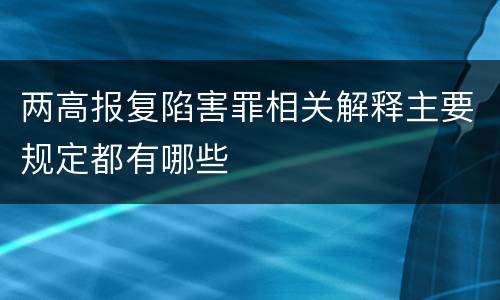 两高报复陷害罪相关解释主要规定都有哪些