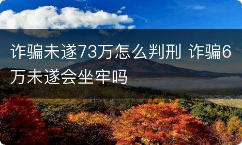 诈骗未遂73万怎么判刑 诈骗6万未遂会坐牢吗