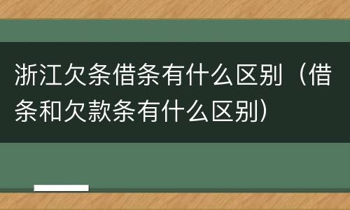 浙江欠条借条有什么区别（借条和欠款条有什么区别）