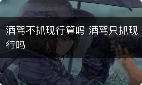 酒驾不抓现行算吗 酒驾只抓现行吗