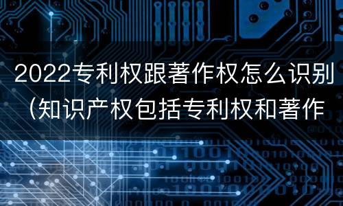 2022专利权跟著作权怎么识别（知识产权包括专利权和著作权吗）