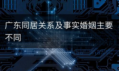 广东同居关系及事实婚姻主要不同