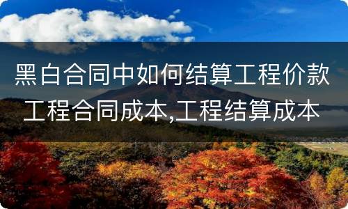 黑白合同中如何结算工程价款 工程合同成本,工程结算成本