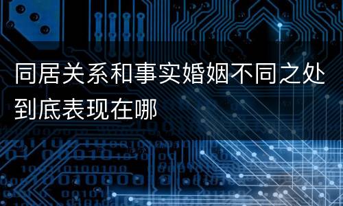 同居关系和事实婚姻不同之处到底表现在哪