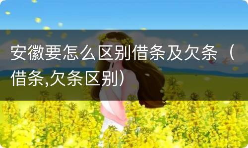 安徽要怎么区别借条及欠条（借条,欠条区别）