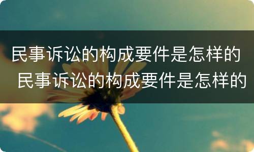民事诉讼的构成要件是怎样的 民事诉讼的构成要件是怎样的呢