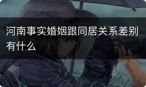 河南事实婚姻跟同居关系差别有什么