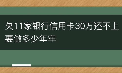欠11家银行信用卡30万还不上要做多少年牢