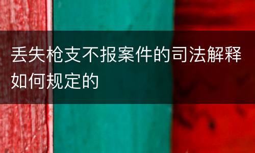 丢失枪支不报案件的司法解释如何规定的