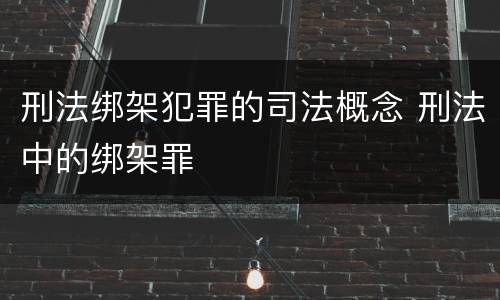 刑法绑架犯罪的司法概念 刑法中的绑架罪