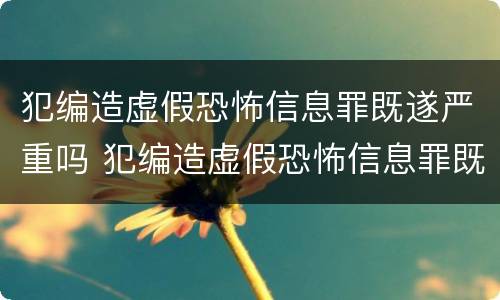 犯编造虚假恐怖信息罪既遂严重吗 犯编造虚假恐怖信息罪既遂严重吗判几年