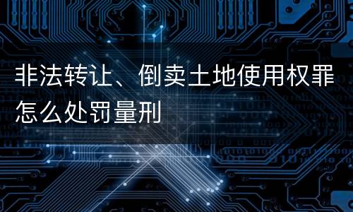 非法转让、倒卖土地使用权罪怎么处罚量刑