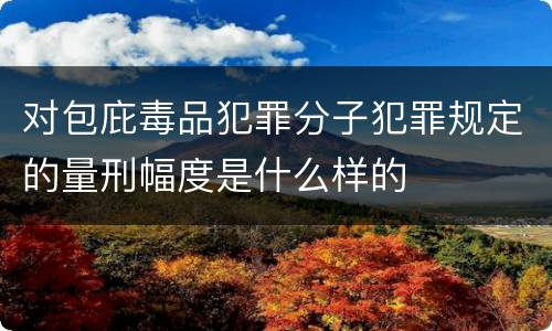 对包庇毒品犯罪分子犯罪规定的量刑幅度是什么样的