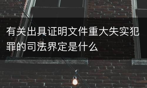 有关出具证明文件重大失实犯罪的司法界定是什么